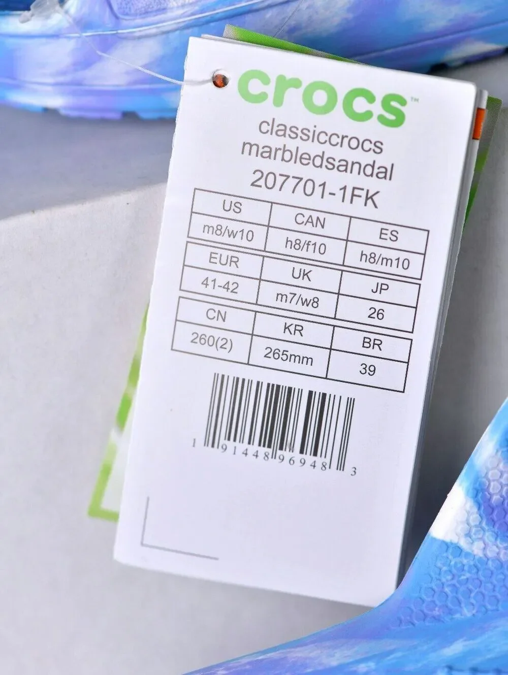 New! Size: 8 Men/10 Women | Crocs Classic Marbled Sandal